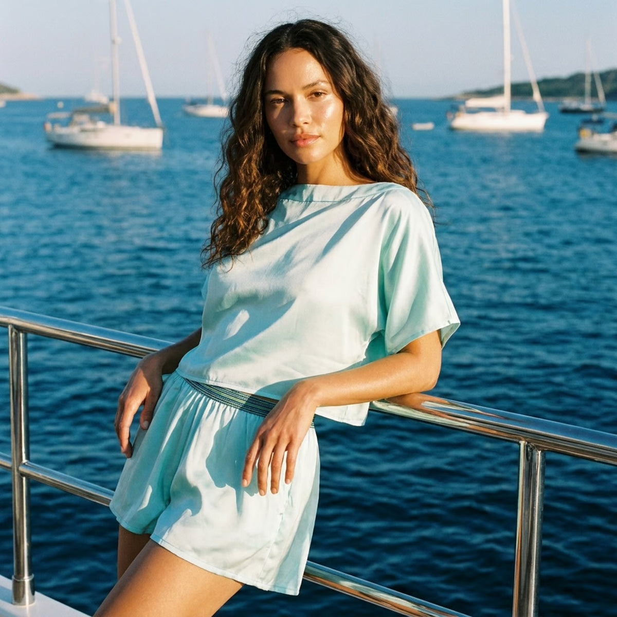 ENSEMBLE SHORT ET CHEMISE EN SOIE | POOL CLOSET