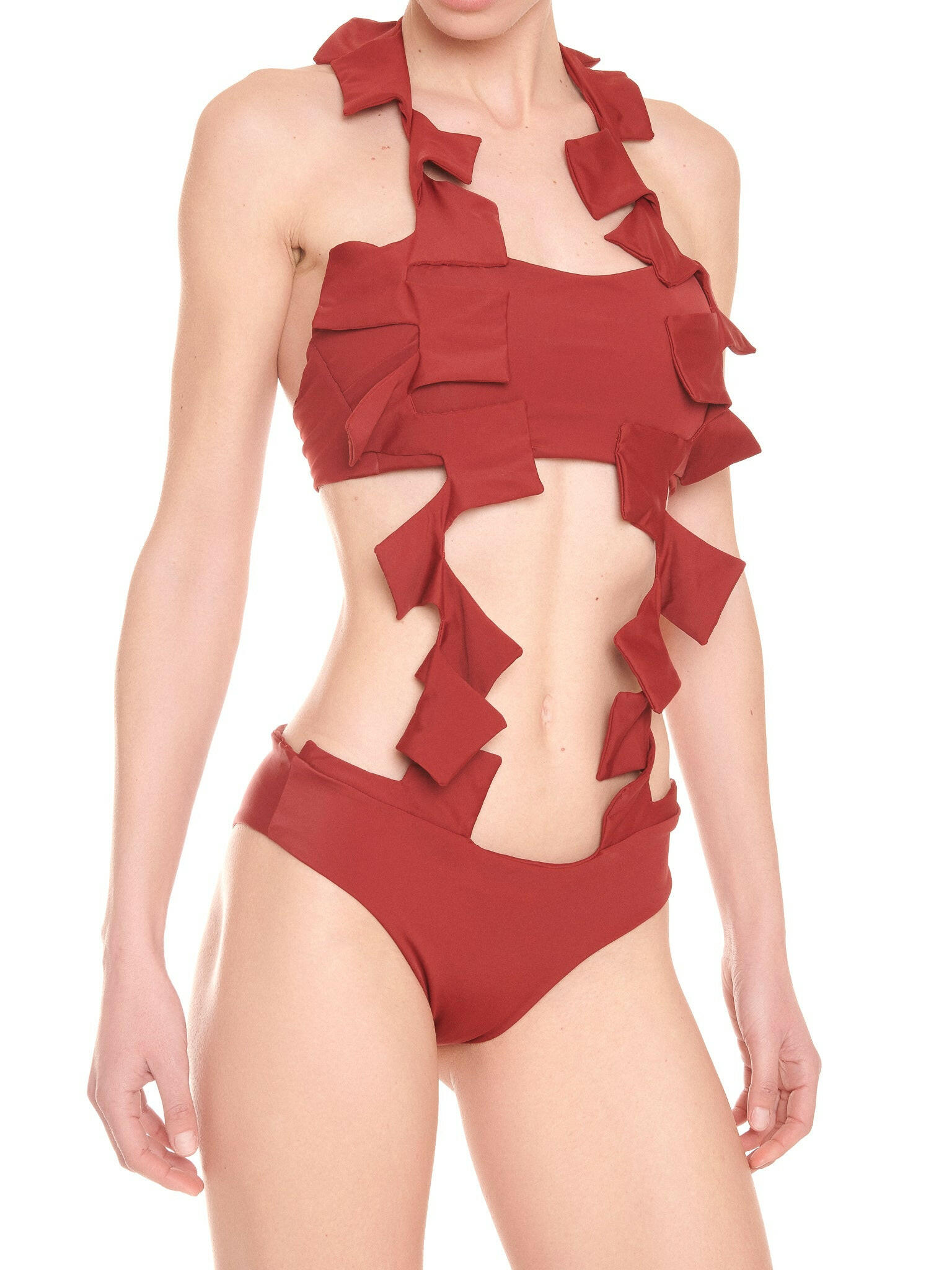 Salish Zag one-piece swimsuit, stylish design, fun zigzag pattern for beach wear - SEO optimized